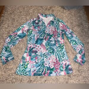 Colorful Floral Long Sleeve Top - size XS NWOT